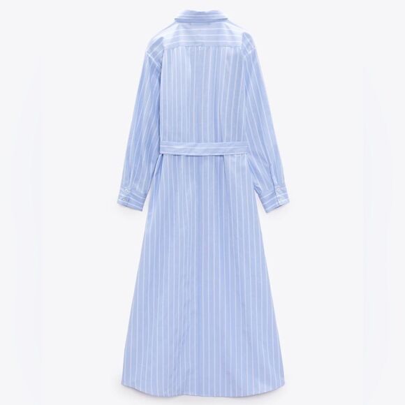 Zara Striped Shirt Dress New - Picture 8 of 10